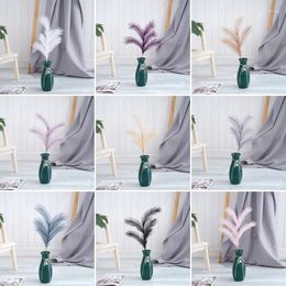 Decorative Flowers 1Pcs 5 Forks Artificial Reed Grass Branches Simulated Silk Pampas Fake Plants For Wedding Home Party Vase Decor
