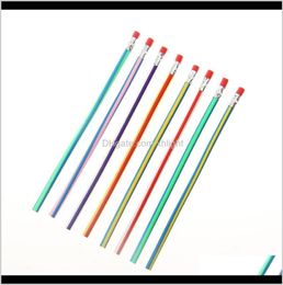 Business Industrial Drop Delivery 2021 Korea Cute Flexible Soft Pencil With Eraser Stationery Colourful Magic Bendy Pencils Stude5607482