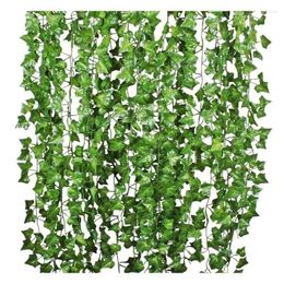 Decorative Flowers Fake Plants Artificial Leaves Overhang Realistic Greenery Ivy Vine Decoration For Home Room Garden Wedding