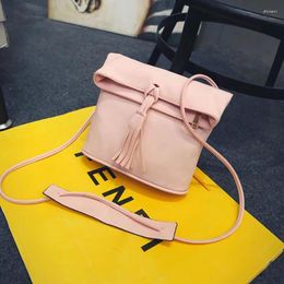 Bag 2024 Mini Women Messenger Bags Pu Leather Shoulder Tassel Solid Clutches Chain Crossbody Tote