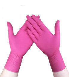 Glove 100pcs Wearresistant Durable Nitrile Disposable Rubber Latex Food Household Cleaning Gloves Antistatic Pink3295324