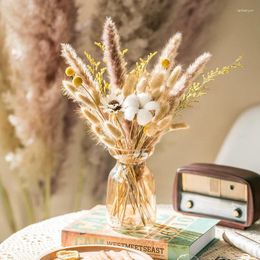 Decorative Flowers Natural Dried Reeds Tails Grass Plants Bouquet DIY Craft Wedding Pography Props Party Home Boho Decoration