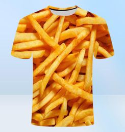 Men039s TShirts 2022 Summer Cool Tshirt Food French Fries 3d Print Men Women T Shirts Casual Harajuku Design Shirt Drop5642045