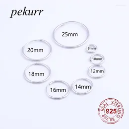 Hoop Earrings Pekurr Mini Small Round Circle Sterling Silver 925 Earring For Women Simple Ear Bone 8 Size Choice