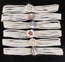 Top Selling Pearl Belt for Women Crystal Sashes Wedding Bridal Belt Designer Sexy Bridesmaid Dress Girl Waist Chain1648794