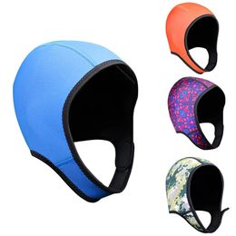 Diving Hood 25mm Neoprene Thermal Cap Stretchable Surfing Swimming With Chin Strap for AdultKids 240410
