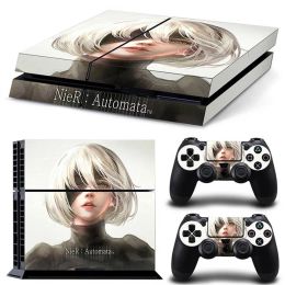 Stickers nier automa new design controller vinyl skin sticker for ps4 Decal Skin Cover For PS4 Console + 2pcs Controller Protection Skins