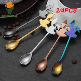 Spoons 2/4PCS Easy To Clean 304 Stainless Steel Durable Smooth Lovely Dessert Accessory Unique Must-have Spoon Cute Coffee