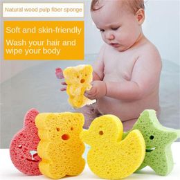 1~10PCS Natural Wood Pulp Sponge Cute Animal Children Kids Infants Shower Bath Toys Durable Healthy Sponge Scrubber Bathroom