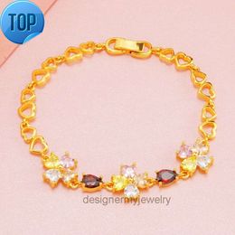 new classic van clover bracelet fashion gold plated colourful zirconia clover womens bracelet high faux crystal bracelet gift