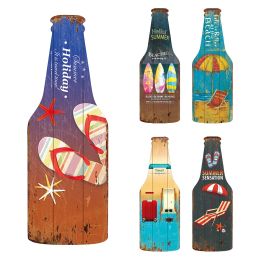Wooden Beer Bottle Pendant Wall Decor Festival Bar Home Retro Home Decor Vintage Wooden Print Wooden Sign Beach Style Hanging