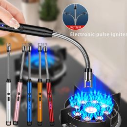 New electronic pulse igniter portable 360 ° curved hose candle aromatherapy special lighter for household kitchens