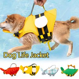 Cute Dog Life Jacket Vest for Flotation in Pool Beach Lake Buoyancy Ripstop Dog Safety Vest for Swimming Reflective Dog Swimsuit 240411