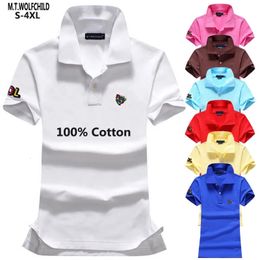 High Quality Summer Womens Polos Shirts 100% Cotton Casual Ladies Summer Lapel Tees Fashion Slim Female Tops S-4XL 240403