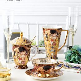 Cups Saucers Kissing Bone China Coffee Cup And Plate In The Yayoi Era Afternoon Tea Around Klimt's Famous Paintings