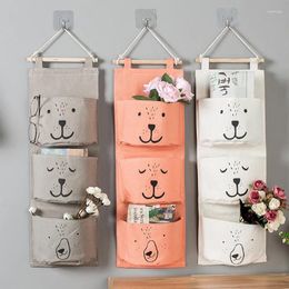 Storage Boxes 3 Pockets Cute Wall Mounted Organizer Wardrobe Clothes Hanging For Home Decor