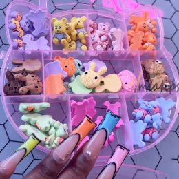 Decorations 3D Nail Charms Kawaii Cartoon Crystal Bear Gems Glitter Acrylic Nail Art Rhinestone For Decoration Supplies Press On Nails