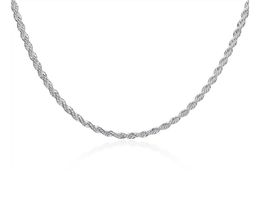 Top Plated sterling silver necklace 4MM men ed Rope chains 16 18 20 22 24 inches DHSN067 925 silver plate Necklaces jewel5765733