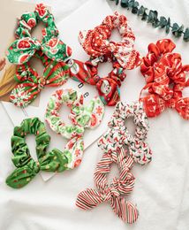 Christmas Rabbit Ears Scrunchies Hair Ring Bow Knot Ponytail Elastic Hair Ties Sweet Cute Women Girls Hair Accessories6325219