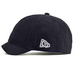 Ball Caps Short Brim Baseball Cap Casual Trucker Style Cotton Low Profile Soft Top