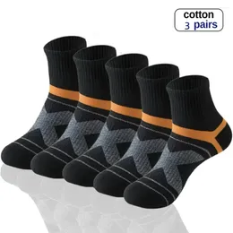 Men's Socks 3 Pairs Of Cotton Outdoor Sports Sweat Absorbing And Odour Resistant Running Basketball Trendy