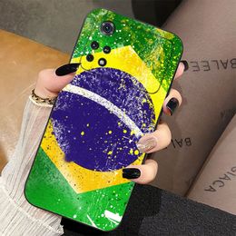 Flag Of Brazil National Phone Case For Xiaomi Poco X5 X4 X3 M5 M4 M3 F5 F4 F3 GT Pro NFC Black Shark 5 Mix 4 Case Funda Shell