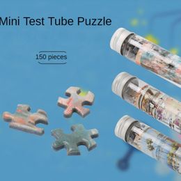 150PCS 15*10cm Mini Test Tube Jigsaw Puzzle Walking In The Rain Famous Painting Puzzles For Adult Family Game Educational Toys