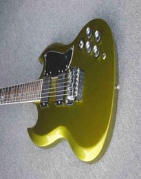 Tony Lommi SG Metallic Green Electric Guitar Floyd Rose Tremolo Bridge Copy EMG Pickups Iron Cross Pearl Fingerboard Inlay3667263