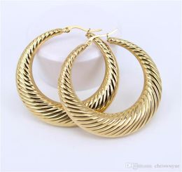 New Fashion Big Round Hoop Earrings Gold Colour circle creole earrings Stainless Steel Jewellery gifts for women67904475266335