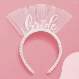 Headpieces Bachelorette Party Decorations White Headpiece Bridesmaid Favors Pearl Bride Headband Bridal Hairbands