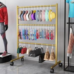 Kitchen Storage Clothing Store Hat Artefacts Multi-functional Mobile Bag Hanger Floor Socks Display Shelf Rack