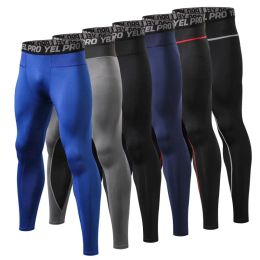 Pants New Men Fitness Running Tights High Elastic Compression Sports Leggings Sports Breathable Quick Dry Gym Ankle Length Pants