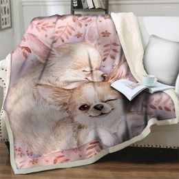 Blankets Cute Animal Cartoon Pet Dog Blanket Soft Flannel Plush Throw For Home Bedroom Beds Sofa Couch Easy Wash Quilt Nap Cover