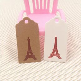 Party Decoration 300Pcs 4x2cm Handmade Kraft Paper Card Tags With Thank You Heart Tower For Thanksgiving Festival Wedding Gift Head Labels