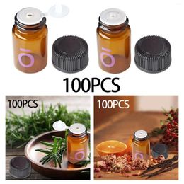 Storage Bottles 100 Pieces Essential Oil Travel Screw On Lid Sample Dispensing Leakproof Small Reusable Refillable 2ml