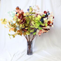 Decorative Flowers 1Pc 80Cm Silk Leaf Eucalyptus Artificial Apple Fake Flower Branch For Home Living Room DIY Wreath Gift Wedding Decor