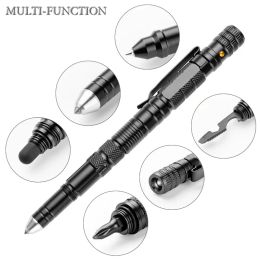 Pens Ak 74 Self Defense Multitool Tactical Pen Military Titanium Ballpoint Multifunctional Fountain Pen Flashlight Boligrafo Tactico