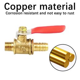 10pcs Brass Barb Ball Valve 1/8'' 1/2'' 1/4'' Male Thread Connector Joint Copper Pipe Fitting Coupler Adapter 6-12mm Hose Barb