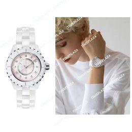 2024 luxury women's watches ceramic white and black diamond watch fashion aaa quality ladies wristwatch classic designer women