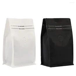 Storage Bags 100pcs Recyclable Mono PE Flat Bottom Plastic Bag For 250g Coffee Bean Powder Tea Dry Fruit Food Packaging Pouch With Valve