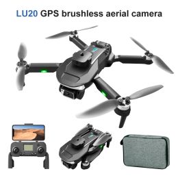 Drones New Lu20 Max Brushless 6k/8k Hd Dual Camera Gps Drone 360° Obstacle Avoidance 5g Fpv Wifi Aerial Photography Aircraft 25 Minutes