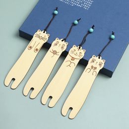 4 Pack Cat Bookmarks Set Wooden Cute Bookmarks Set Kit Wooden Bookmarks Teacher Students Book Lovers Reading Page Markers