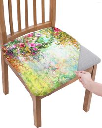 Chair Covers Flower Watercolour Vineman Rose Morning Glory Elastic Seat Cover For Slipcovers Home Protector Stretch