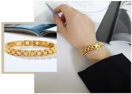 Chunky Gold Color Metal Chain Bracelets for Women Female Party Jewelry Stainless Steel Wristband Gifts for Her Accessory 708quot9790182