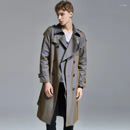 Men's Trench Coats Young Man Fashion Color Changing Unique Windbreaker Knee Length Men Coat 2024 Spring Autumn European Classic Overcoat