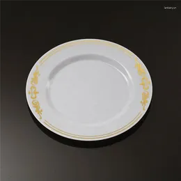 Disposable Dinnerware Fashionable Eco Frirndly Big Party Pack White Color Plastic Dinner Plates Solid Round Ps Plate Bow