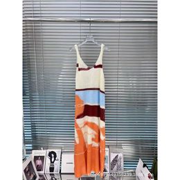 Women's Tanks & Camis Early Autumn Hand-painted Flower Caramel Colour Dress Made of Mohair Fabric with a Profound, Lazy Slim Style