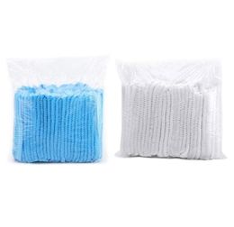 100pcsset Disposable Bouffant Caps Hair Head Cover Net For Eyelash Extension Spun Bonded Hair Salon Bathroom bbyhEa6853568