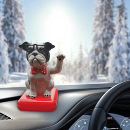Solar Dancing Dog Toy Solar Power Dancing Dog ornaments Cute Dog Shape Car Dashboard Decor Car Interior animal ornaments