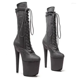 Dance Shoes 20CM/8inches Suede Upper Modern Sexy Nightclub Pole High Heel Platform Women's Ankle Boots 177